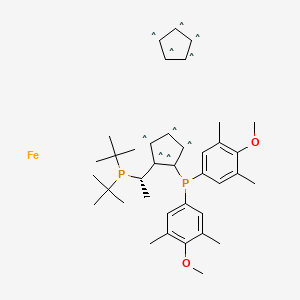 molecular formula C38H52FeO2P2 B12061340 (S)-1-[(R)-2-[Bis(4-methoxy-3,5-dimethylphenyl)phosphino]ferrocenyl}ethyldi-tert 