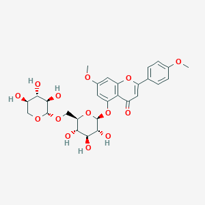 molecular formula C28H32O14 B120617 7,4'-Di-O-methylapigenin 5-O-xylosylglucoside CAS No. 221257-06-3