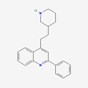 molecular formula C22H24N2 B1206170 2-PHENYL-4-(2-(PIPERIDIN-3-YL)ETHYL)-QUINOLINE CAS No. 77472-99-2
