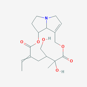 molecular formula C18H25NO6 B1206171 4-Ethylidene-7-hydroxy-6-(hydroxymethyl)-7-methyl-2,9-dioxa-14-azatricyclo[9.5.1.014,17]heptadec-11-ene-3,8-dione 