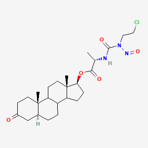 molecular formula C25H38ClN3O5 B1206180 L-Alanine, N-(((2-chloroethyl)nitrosoamino)carbonyl)-, (5alpha,17beta)-3-oxoandrostan-17-yl ester CAS No. 89083-93-2