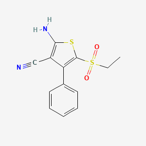 molecular formula C13H12N2O2S2 B12061879 2-Amino-5-(ethylsulfonyl)-4-phenylthiophene-3-carbonitrile 
