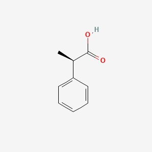 molecular formula C9H10O2 B1206226 2-Phenylpropionic acid CAS No. 7782-26-5