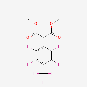 molecular formula C14H11F7O4 B12062276 Diethyl 4-(trifluoromethyl)tetrafluorophenylmalonate 
