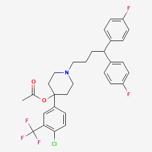 molecular formula C30H29ClF5NO2 B12062289 1-(4,4-Bis(4-fluorophenyl)butyl)-4-(4-chloro-3-(trifluoromethyl)phenyl)piperidin-4-yl acetate CAS No. 83918-76-7