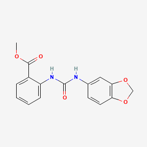 2-[[(1,3-Benzodioxol-5-ylamino)-oxomethyl]amino]benzoic acid methyl ester