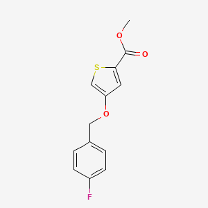 molecular formula C13H11FO3S B12062447 Methyl 4-((4-fluorobenzyl)oxy)thiophene-2-carboxylate 