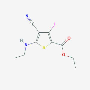 molecular formula C10H11IN2O2S B12062493 Ethyl 4-cyano-5-(ethylamino)-3-iodothiophene-2-carboxylate CAS No. 1956382-78-7