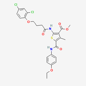 molecular formula C26H26Cl2N2O6S B12062664 Methyl 2-(4-(2,4-dichlorophenoxy)butanamido)-5-((4-ethoxyphenyl)carbamoyl)-4-methylthiophene-3-carboxylate 