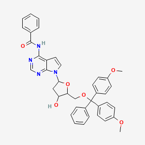 molecular formula C39H36N4O6 B12062726 N-[7-[5-[[bis(4-methoxyphenyl)-phenylmethoxy]methyl]-4-hydroxyoxolan-2-yl]pyrrolo[2,3-d]pyrimidin-4-yl]benzamide 