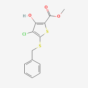 molecular formula C13H11ClO3S2 B12062751 Methyl 5-(benzylthio)-4-chloro-3-hydroxythiophene-2-carboxylate 
