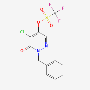 molecular formula C12H8ClF3N2O4S B12062808 1-Benzyl-5-chloro-6-oxo-1,6-dihydropyridazin-4-yl trifluoromethanesulfonate CAS No. 856250-49-2