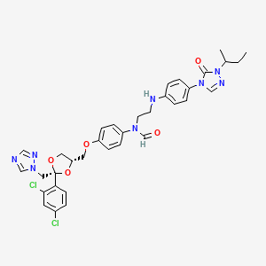 molecular formula C34H36Cl2N8O5 B12062990 Itraconazole Desethylene-seco-piperazine Mono-N-formyl Impurity 