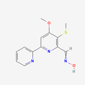 N-[(4-methoxy-3-methylsulfanyl-6-pyridin-2-ylpyridin-2-yl)methylidene]hydroxylamine