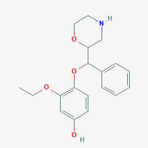 molecular formula C19H23NO4 B12063286 3-Ethoxy-4-(morpholin-2-yl(phenyl)methoxy)phenol 