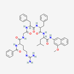 molecular formula C50H59N9O7 B12063320 Bz-Arg-Gly-Phe-Phe-Leu-4MbetaNA trifluoroacetate salt 