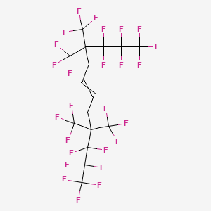 molecular formula C16H6F26 B12063358 1,1,1,2,2,3,3,10,10,11,11,12,12,12-Tetradecafluoro-4,4,9,9-tetrakis(trifluoromethyl)dodec-6-ene 