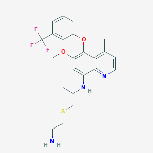 N-[1-(2-aminoethylsulfanyl)propan-2-yl]-6-methoxy-4-methyl-5-[3-(trifluoromethyl)phenoxy]quinolin-8-amine
