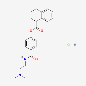 molecular formula C22H27ClN2O3 B1206350 4-(2-(Dimethylamino)ethylaminocarbonyl)phenyl 1,2,3,4-tetrahydro-1-naphthoate hydrochloride CAS No. 81460-15-3