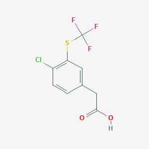 molecular formula C9H6ClF3O2S B12063508 4-Chloro-3-(trifluoromethylthio)phenylacetic acid 