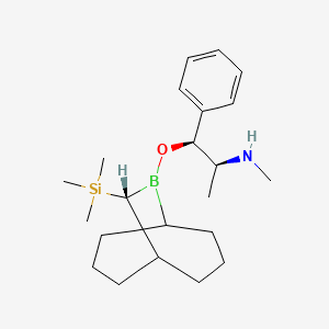 molecular formula C22H38BNOSi B12063526 (1S,2S)-N-Methyl-1-phenyl-1-{[(10R)-10-(trimethylsilyl)-9-borabicyclo[3.3.2]decan-9-yl]oxy}propan-2-amine CAS No. 848618-13-3