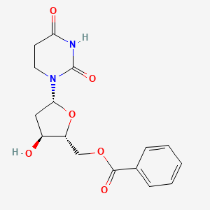 molecular formula C16H18N2O6 B12063559 [(2R,3S,5R)-5-(2,4-dioxo-1,3-diazinan-1-yl)-3-hydroxyoxolan-2-yl]methyl benzoate 