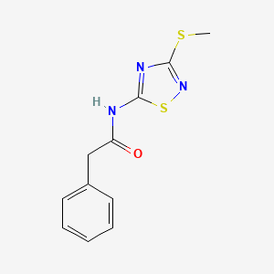 molecular formula C11H11N3OS2 B1206361 N-[3-(methylthio)-1,2,4-thiadiazol-5-yl]-2-phenylacetamide 