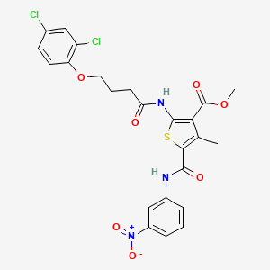 molecular formula C24H21Cl2N3O7S B12063632 Methyl 2-(4-(2,4-dichlorophenoxy)butanamido)-4-methyl-5-((3-nitrophenyl)carbamoyl)thiophene-3-carboxylate 