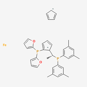 molecular formula C36H36FeO2P2 B12063636 (S)-1-{(RP)-2-[Di(2-furyl)phosphino]ferrocenyl}ethyldi(3,5-xylyl)phosphine 