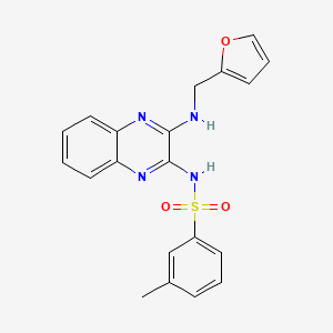 molecular formula C20H18N4O3S B1206367 N-[3-(2-furanylmethylamino)-2-quinoxalinyl]-3-methylbenzenesulfonamide 