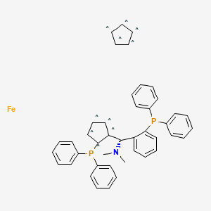molecular formula C43H39FeNP2 B12063680 (R)-(+)-[(R)-2-Diphenylphosphinoferrocenyl](N,N-dimethylamino)(2-diphenylphosphinophenyl)methane 