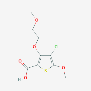 molecular formula C9H11ClO5S B12063729 4-Chloro-5-methoxy-3-(2-methoxyethoxy)thiophene-2-carboxylic acid 