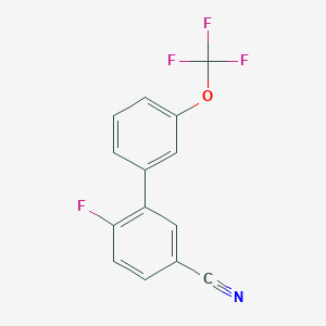 molecular formula C14H7F4NO B12063763 6-Fluoro-3'-(trifluoromethoxy)-[1,1'-biphenyl]-3-carbonitrile 