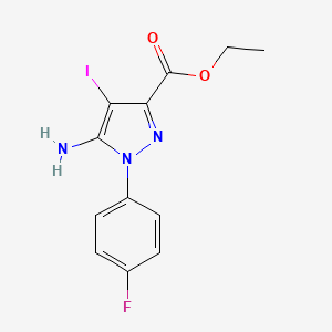 molecular formula C12H11FIN3O2 B12063788 Ethyl 5-amino-1-(4-fluorophenyl)-4-iodo-pyrazole-3-carboxylate 