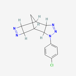 molecular formula C13H12ClN5 B1206383 4,7-Methano-1H-(1,2)diazeto(3,4-f)benzotriazole, 1-(4-chlorophenyl)-3a,4,4a,6a,7,7a-hexahydro- CAS No. 65245-23-0