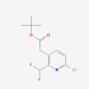 molecular formula C12H14ClF2NO2 B12063870 tert-Butyl 2-[6-chloro-2-(difluoromethyl)-3-pyridyl]acetate 