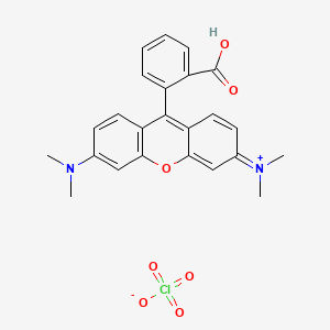 molecular formula C24H23ClN2O7 B1206397 Xanthylium, 9-(2-carboxyphenyl)-3,6-bis(dimethylamino)-, perchlorate CAS No. 62669-72-1