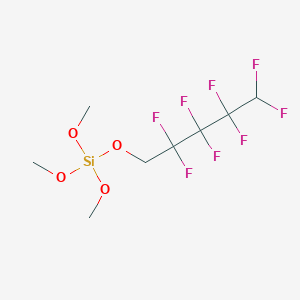 molecular formula C8H12F8O4Si B12064104 1H,1H,5H-Octafluoropentoxytrimethoxysilane 