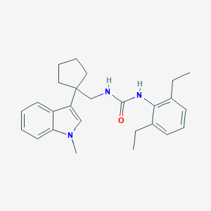 molecular formula C26H33N3O B120642 Urea, N-(2,6-diethylphenyl)-N'-((1-(1-methyl-1H-indol-3-yl)cyclopentyl)methyl)- CAS No. 145131-45-9
