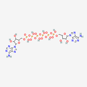 molecular formula C20H30N10O25P6 B12064214 [[[[[[(2R,3S,4R,5R)-5-(6-aminopurin-9-yl)-3,4-dihydroxyoxolan-2-yl]methoxy-hydroxyphosphoryl]oxy-hydroxyphosphoryl]oxy-hydroxyphosphoryl]oxy-hydroxyphosphoryl]oxy-hydroxyphosphoryl] [(2R,3S,4R,5R)-5-(6-aminopurin-9-yl)-3,4-dihydroxyoxolan-2-yl]methyl hydrogen phosphate 