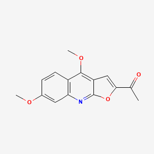 molecular formula C15H13NO4 B1206426 1-(4,7-Dimethoxyfuro[2,3-b]quinolin-2-yl)ethanone 