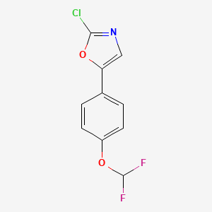 molecular formula C10H6ClF2NO2 B12064306 Oxazole, 2-chloro-5-[4-(difluoromethoxy)phenyl]- 