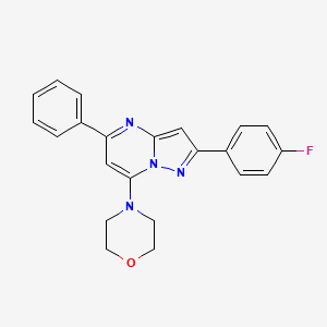 molecular formula C22H19FN4O B1206433 4-[2-(4-Fluorophenyl)-5-phenyl-7-pyrazolo[1,5-a]pyrimidinyl]morpholine 