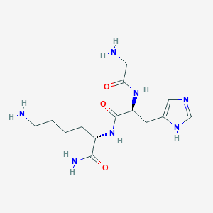 molecular formula C14H25N7O3 B12064339 Glycyl-L-histidyl-L-lysinamide CAS No. 68984-73-6