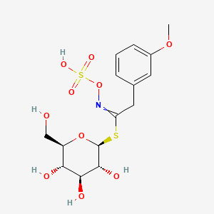 molecular formula C15H21NO10S2 B1206436 [(2S,3R,4S,5S,6R)-3,4,5-trihydroxy-6-(hydroxymethyl)tetrahydropyran-2-yl] 2-(3-methoxyphenyl)-N-sulfooxy-ethanimidothioate 