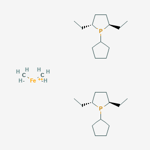 molecular formula C28H56FeP2 B12064365 carbanide;(2R,5R)-1-cyclopentyl-2,5-diethylphospholane;iron(2+) 