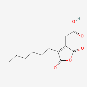 molecular formula C12H16O5 B1206439 (4-Hexyl-2,5-dioxo-2,5-dihydro-3-furanyl)acetic acid 
