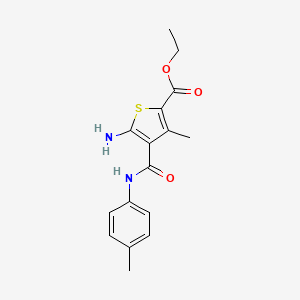 molecular formula C16H18N2O3S B12064444 Ethyl 5-amino-3-methyl-4-(p-tolylcarbamoyl)thiophene-2-carboxylate 
