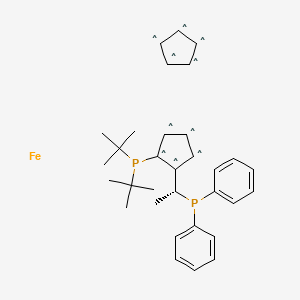 molecular formula C32H40FeP2 B12064529 (1R)-1-[Bis(1,1-dimethylethyl)phosphino]-2-[(1R)-1-(diphenylphosphino)ethyl]ferrocene 
