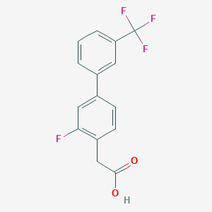 molecular formula C15H10F4O2 B12064594 2-(3-Fluoro-3'-(trifluoromethyl)-[1,1'-biphenyl]-4-yl)acetic acid 